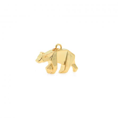 Colgantes de la joyería de cobre amarillo, metal, Oso polar, 18K chapado en oro, Bricolaje, libre de níquel, plomo & cadmio, 22.50x30x5mm, Vendido por UD