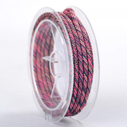 Fashion Cord smykker, Gyldne tråde, med plast spole, mode smykker & du kan DIY, flere farver til valg, 3mm, Ca. 2m/Spool, Solgt af Spool