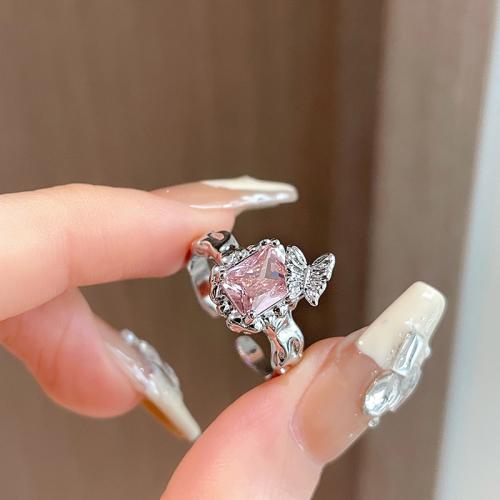 Cubic Zirconia Micro Pave Brass Ring fashion jewelry & micro pave cubic zirconia & for woman nickel lead & cadmium free US Ring Sold By PC