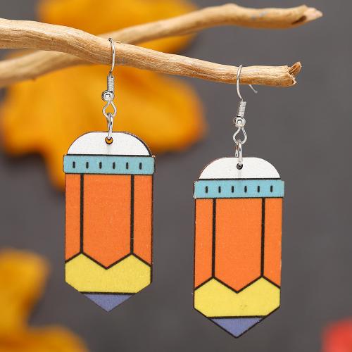 Wood Earring fashion jewelry & for woman Sold By Pair