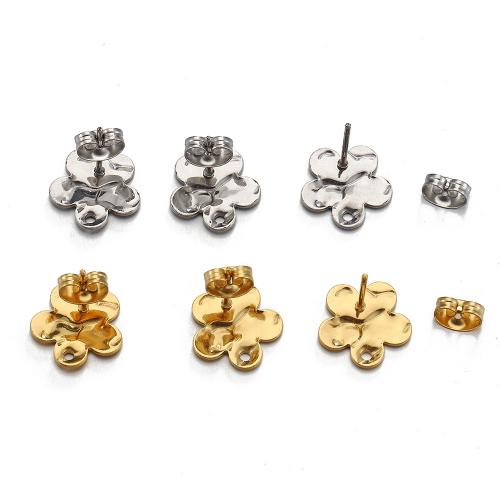 Stainless Steel Earring Stud Component 304 Stainless Steel Flower DIY 12mm Sold By Bag