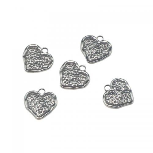 Stainless Steel Heart Pendants 304 Stainless Steel DIY original color Sold By PC