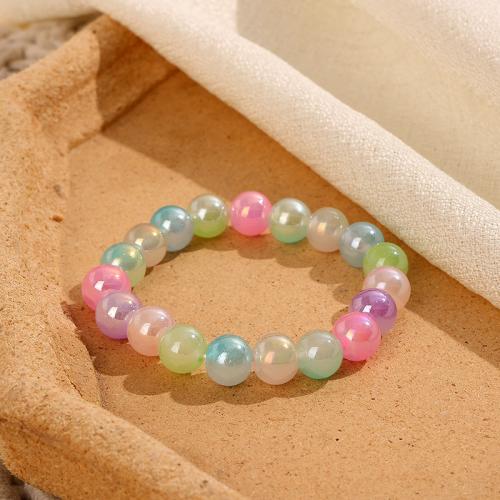 Bracelet de perles de verre, Rond, bijoux de mode & pour femme, plus de couleurs à choisir, Longueur Environ 18 cm, Vendu par PC