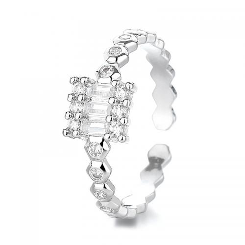 Kubisk Circonia Micro bane messing Ring, forgyldt, Micro Pave cubic zirconia & for kvinde, flere farver til valg, Solgt af PC