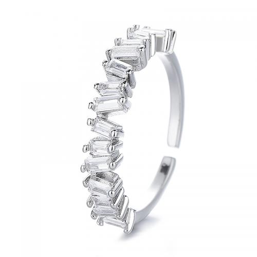 Kubisk Circonia Micro bane messing Ring, forgyldt, Micro Pave cubic zirconia & for kvinde, flere farver til valg, Solgt af PC