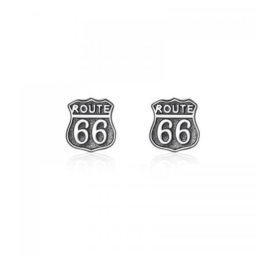 Zinc Alloy Stud Earring, silver plated, Vintage & met nummer patroon & voor de mens, 10mm, Verkocht door pair