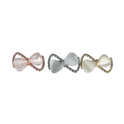 Zinc Alloy Stud Earring, med Resin, Bowknot, forgyldt, for kvinde & hule, flere farver til valg, 10x5mm, Solgt af par