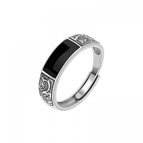 Sinc Alloy Chufa Ring Finger, dath airgid plated, seanré & unisex, Méid:6-9, Díolta De réir PC