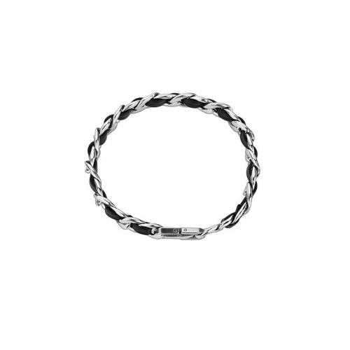 Titanium Steel Bracelet and Necklace with PU Leather & for man Sold By PC