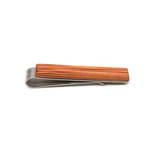 Stropdas clip, Zinc Alloy, met Hout, voor de mens, nikkel, lood en cadmium vrij, 44x8mm, Verkocht door PC