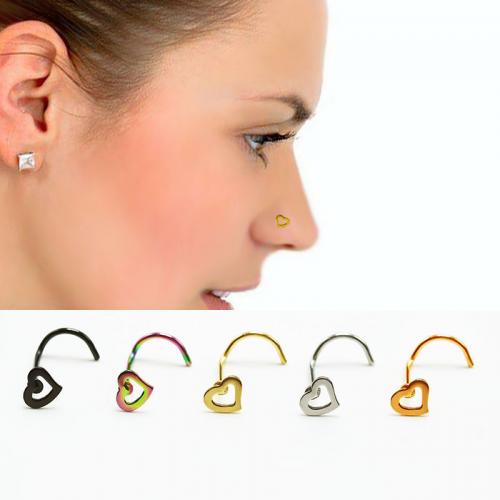 Stainless Steel Nose Piercing Nakit, 304 nehrđajućeg čelika, bez spolne razlike, više boja za izbor, Prodano By PC