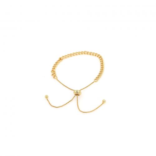 Pulseras de latón, metal, 18K chapado en oro, Ajustable & Joyería & para mujer, libre de níquel, plomo & cadmio, longitud aproximado 15 cm, Vendido por UD