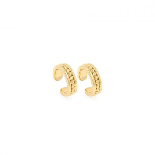 Pendientes Ear Cuff, metal, 18K chapado en oro, Joyería & unisexo, libre de níquel, plomo & cadmio, 14.30x13.60x4.30mm, Vendido por Par