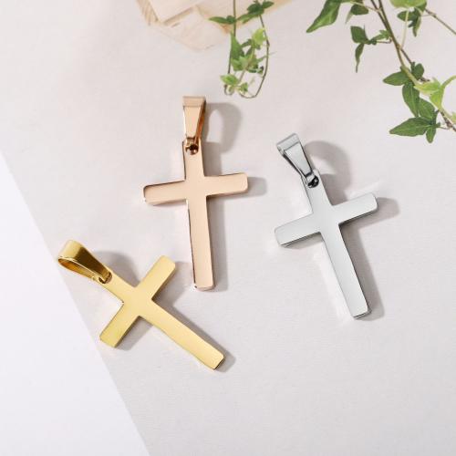 Titanium Steel Pendants Cross plated DIY Sold By PC