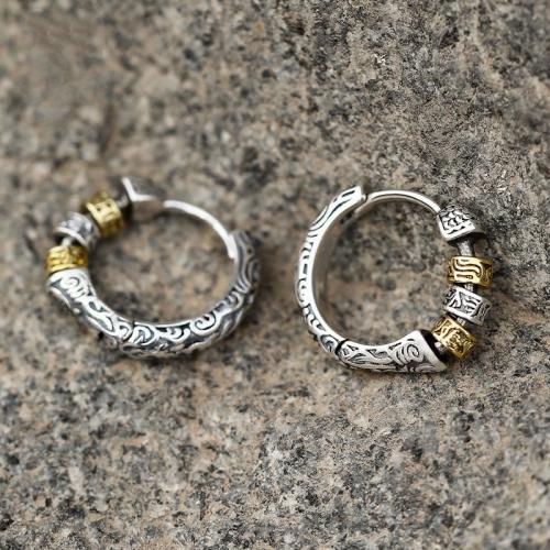 Sinc Alloy Huggie Hoop Earring, plátáilte, seanré & do fear, 15mm, Díolta De réir Péire