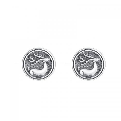 Zinc Alloy Stud Earring, Flad Rund, sølvfarvet forgyldt, Vintage & for mennesket, 10mm, Solgt af par