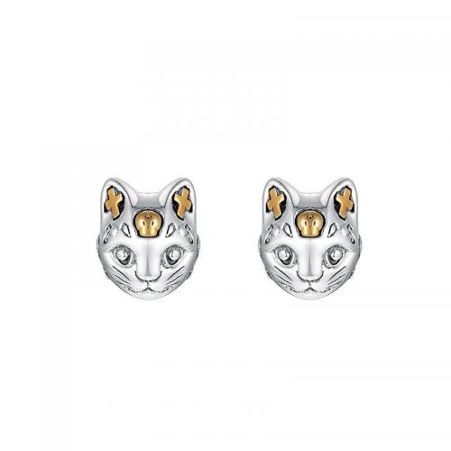 Zink Alloy Stud Earring, Katt, plated, Vintage & för människan, 10mm, Säljs av Par