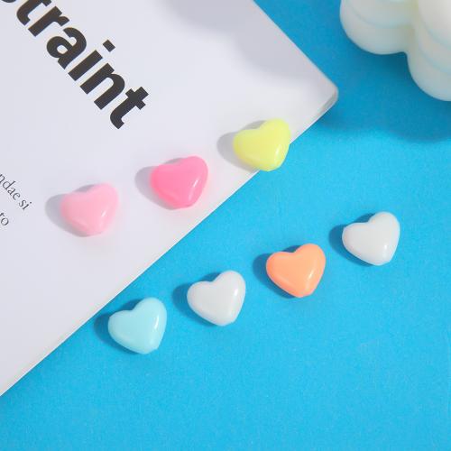 Perline in plastica, Cuore, DIY, nessuno, 10x10mm, 500sol/lotto, Venduto da lotto