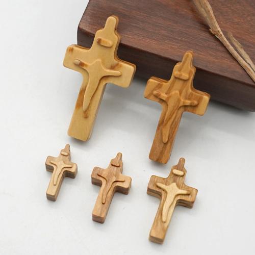 siogairlín Adhmad, Olive Wood, Cross, unisex & méid éagsúla do rogha, nicil, luaidhe & caidmiam saor in aisce, Díolta De réir PC