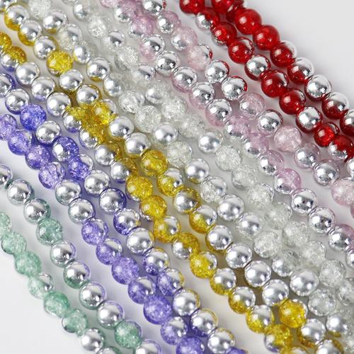 Mode Glasperlen, Glas, rund, Einbrennlack, Modeschmuck & DIY, keine, 8mm, ca. 105PCs/Strang, verkauft von Strang