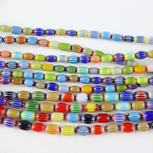 Ruční Lampwork korálky, Vinuté, Vědro, módní šperky & DIY & různé velikosti pro výběr, smíšené barvy, Prodáno za Cca 40 cm Strand