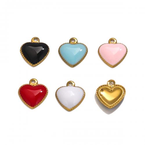 Stainless Steel Heart Pendants 304 Stainless Steel DIY & enamel Sold By Bag