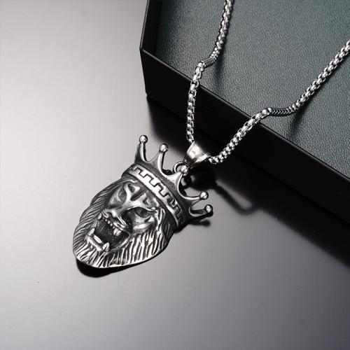 Tíotáiniam Cruach muince, Cruach Tíotáiniam, Lion, plátáilte, jewelry faisin, airgid, Fad 70 cm, Díolta De réir PC