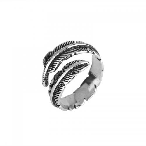 Messing fingerring, Feather, mode smykker & for kvinde, oprindelige farve, nikkel, bly & cadmium fri, Diameter :13mm, width :14mm., Solgt af PC