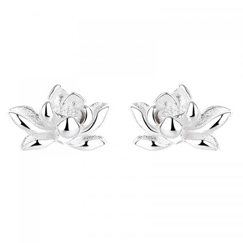 925 Sterling Silver Stud Earrings plated for woman silver color Sold By Pair