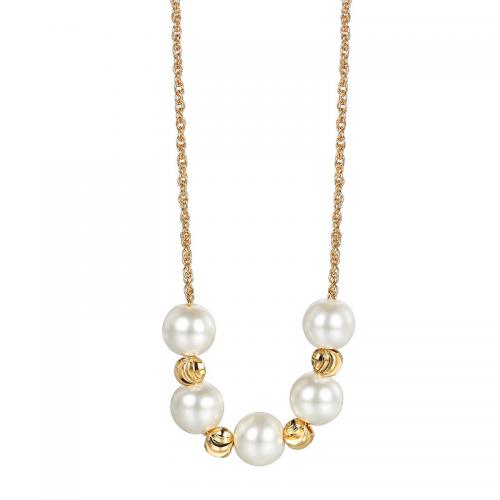 Collier en laiton, avec Shell Pearl, Placage, pour femme, doré, Vendu par PC