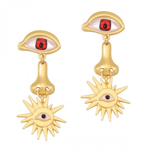 Zinklegering oorknoppen, Zinc Alloy, met Hars, gold plated, mode sieraden & voor vrouw, meer kleuren voor de keuze, nikkel, lood en cadmium vrij, 64x27mm, Verkocht door pair