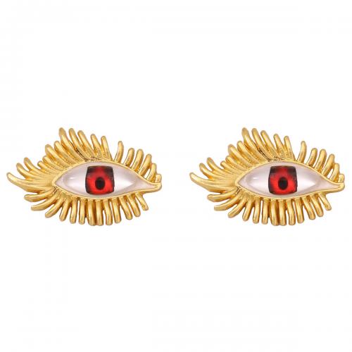 Pendientes de Perno de Aleación de Zinc, con resina, chapado en color dorado, Joyería & para mujer, más colores para la opción, libre de níquel, plomo & cadmio, 34x24mm, Vendido por Par