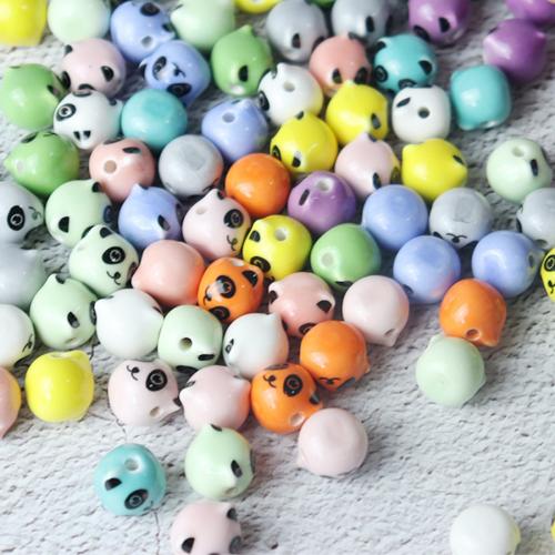 Porzellan Schmuckperlen, Panda, Einbrennlack, Modeschmuck & DIY, keine, 11x12mm, ca. 100PCs/Tasche, verkauft von Tasche