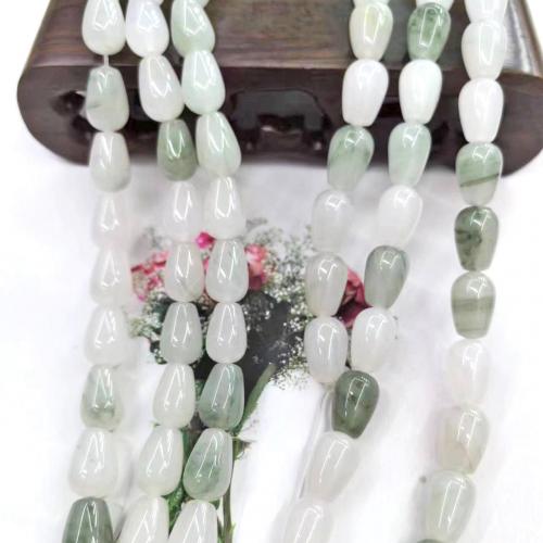 Jade Χάντρες, Jade Mountain Νέα, Teardrop, γυαλισμένο, κοσμήματα μόδας & DIY, μικτά χρώματα, 10x14mm, Περίπου 26PCs/Strand, Sold Με Strand