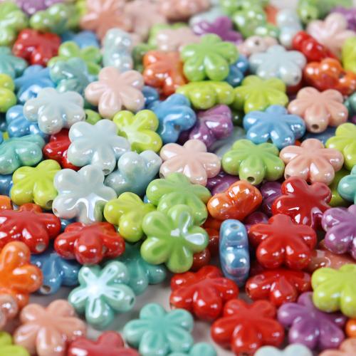 Porzellan Schmuckperlen, Blume, Einbrennlack, Modeschmuck & DIY, keine, 19x19mm, ca. 100PCs/Tasche, verkauft von Tasche