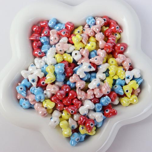 Abalorios de Porcelana, Ciervo, barniz de secado al horno, Joyería & Bricolaje, más colores para la opción, 12x14mm, aproximado 100PCs/Bolsa, Vendido por Bolsa