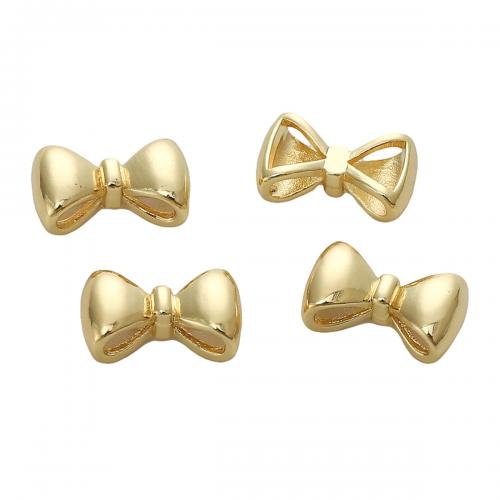 Brass Spacer perle, Mesing, Bowknot, 14K zlatno ispunjeno, možete DIY, nikal, olovo i kadmij besplatno, 12x7mm, Prodano By PC