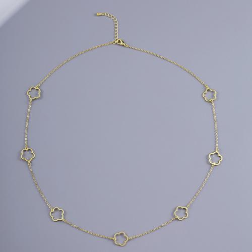 Collier en laiton, avec 5cm chaînes de rallonge, Pétales, bijoux de mode & pour femme & creux, doré, protéger l'environnement, sans nickel, plomb et cadmium, Vendu par Environ 55 cm brin