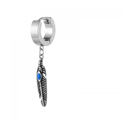 Tíotáiniam Cruach Earring, Cruach Tíotáiniam, plátáilte, jewelry faisin, airgid, 13x45mm, Díolta De réir PC