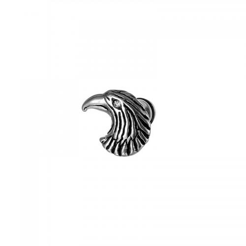 Titan stål örhänge, Eagle, plated, mode smycken, silver, 13x14mm, Säljs av PC