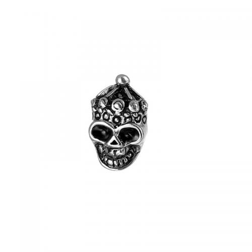 Titan stål örhänge, Skull, plated, mode smycken, silver, 9x15mm, Säljs av PC