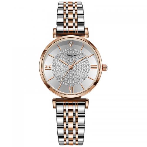 Donne orologio da polso, 304 acciaio inox, with vetro & lega in zinco, movimento cinese & per la donna & impermeabile & con strass, nessuno, assenza di nichel,piombo&cadmio, Dial diameter: 32mm, thickness :10mm., Venduto da PC