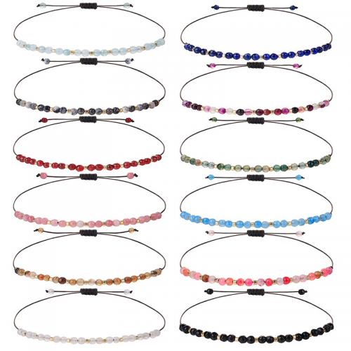 Bijoux bracelets de mode, Seedbead, avec Fil de coton & pierre gemme, fait à la main, bijoux de mode & pour femme, plus de couleurs à choisir, protéger l'environnement, sans nickel, plomb et cadmium, Longueur Environ 15-30 cm, Vendu par PC