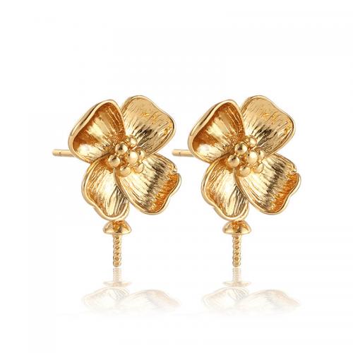 Brass Earring Post, cobre, Flor, banhado, DIY, Mais cores pare escolha, 11.50mm, vendido por par