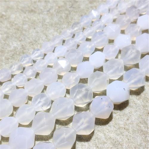 Natural White Agate Beads DIY & faceted white Sold Per Approx 36-38 cm Strand