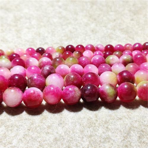 Natural Jade Beads Jade Quartzite Round fashion jewelry & DIY mixed colors Sold Per Approx 38-40 cm Strand