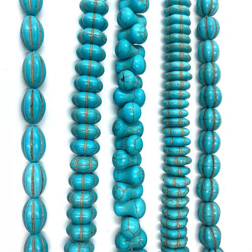 Tyrkysové korálky, Syntetický Turquoise, DIY & různé velikosti pro výběr, modrý, Prodáno za Cca 38 cm Strand