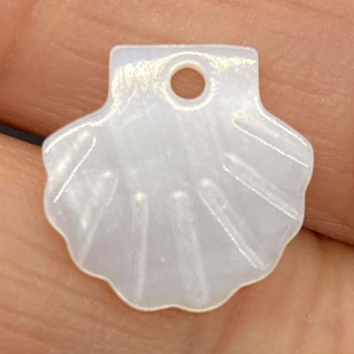 Shell Pendler, Freshwater Shell, Carved, du kan DIY, hvid, 12x12mm, Solgt af PC