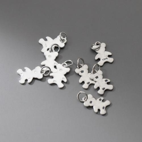 Srebne wisiorki 925, Srebro 925, Niedzwiedź, DIY, dostępnych więcej kolorów, 15x10x1.10mm, sprzedane przez PC