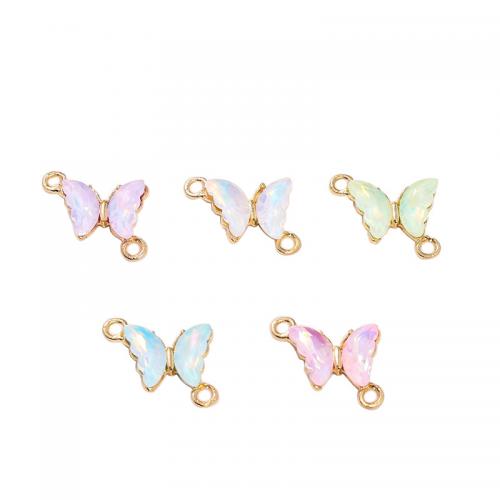 Glass Connector Zinc Alloy with Glass Butterfly plated DIY & for woman Approx Sold By Bag